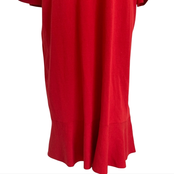 Lauren Ralph Lauren Red knit cotton blend midi sweater dress formal event 2X - Picture 5 of 15